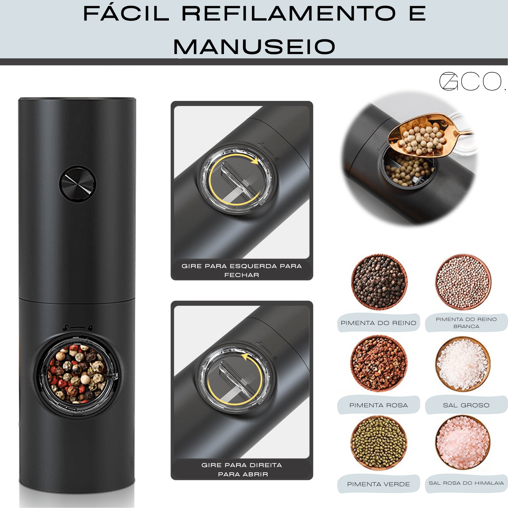 Moedor Automático De Temperos [Compre 1 e Leve 2] - GZCO
